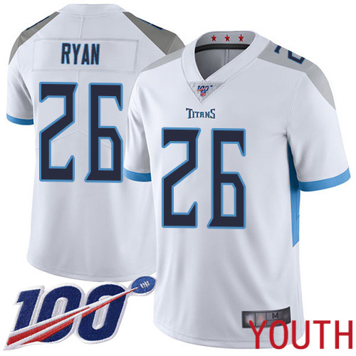 Tennessee Titans Limited White Youth Logan Ryan Road Jersey NFL Football #26 100th Season Vapor Untouchable->tennessee titans->NFL Jersey